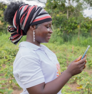 IAP Footer - Woman With Mobile