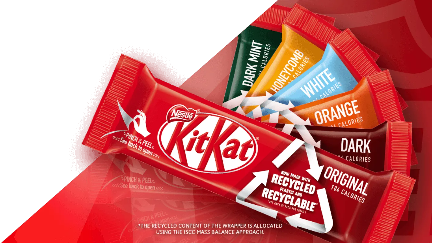 KitKat wrappers made from recycled plastic